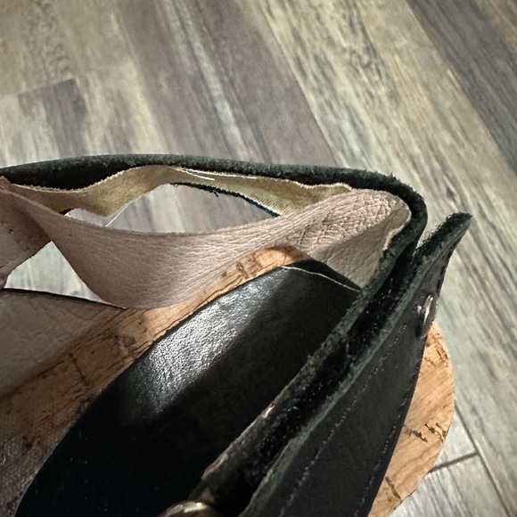 Pikolinos black leather cross over women's sandals 39 cork wedge shoe - Picture 12 of 14